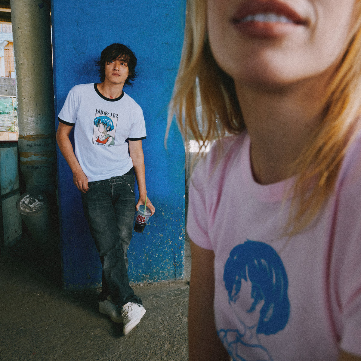 Blink 182 - Anime Pink Crop Tee